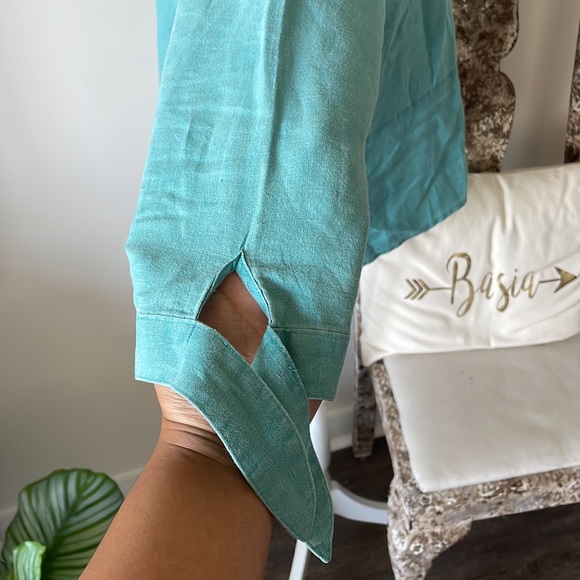 Blue Button Down Top - Picture 2 of 5